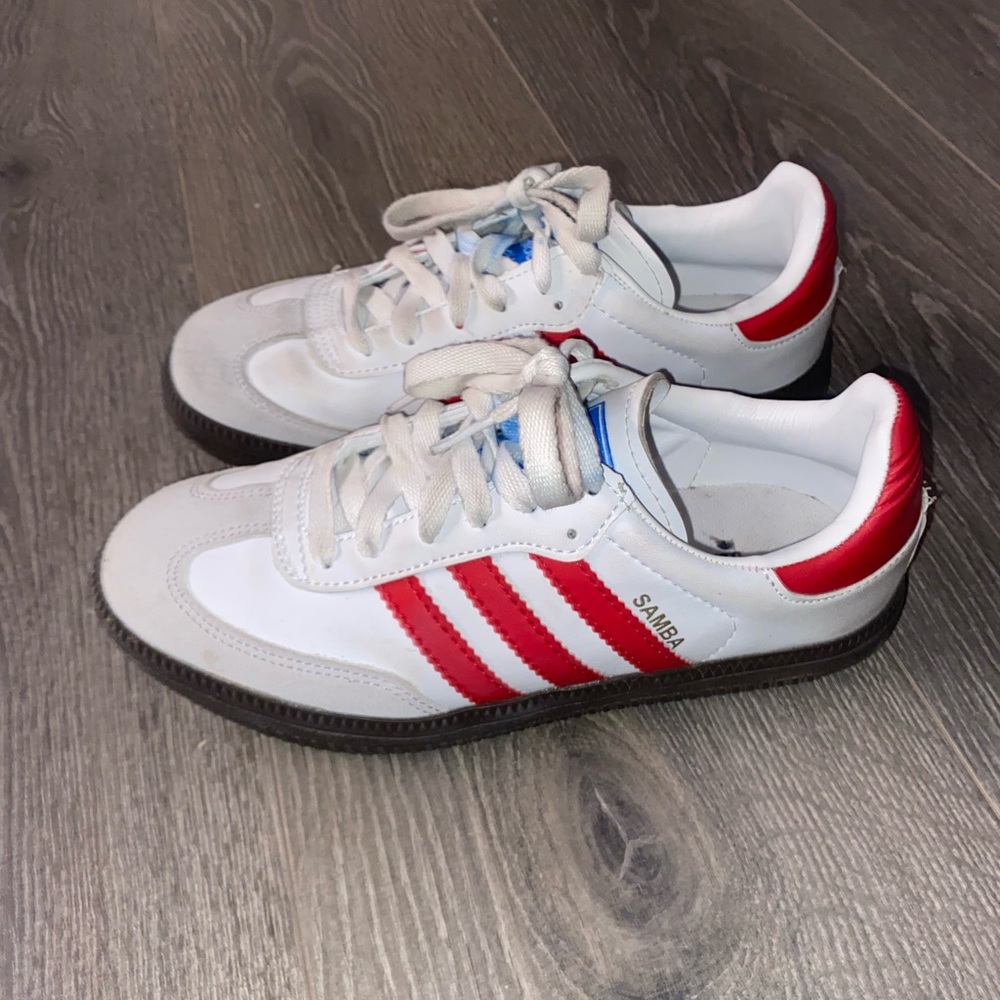 Adidas Samba White and Red Shoes